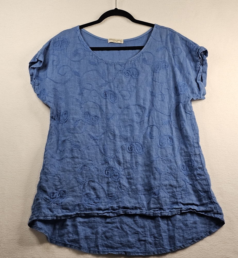 TERZO MILLENNIO MADE IN ITALY Blue Women's Top Size M
